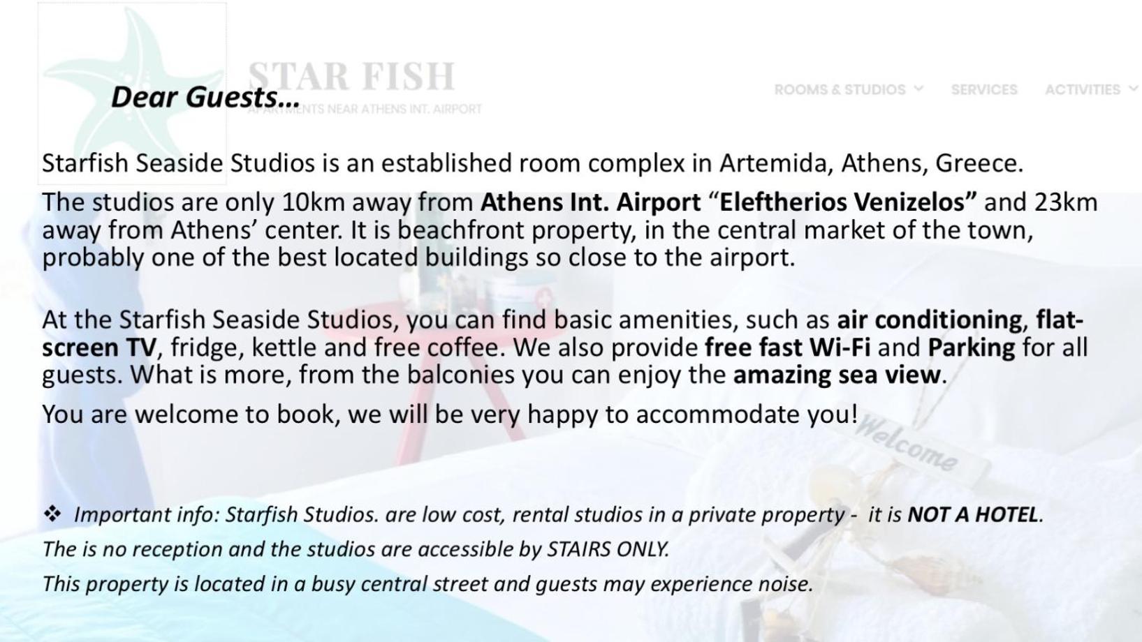 Starfish Seaside Studio Aparthotel Artemida  Exterior foto